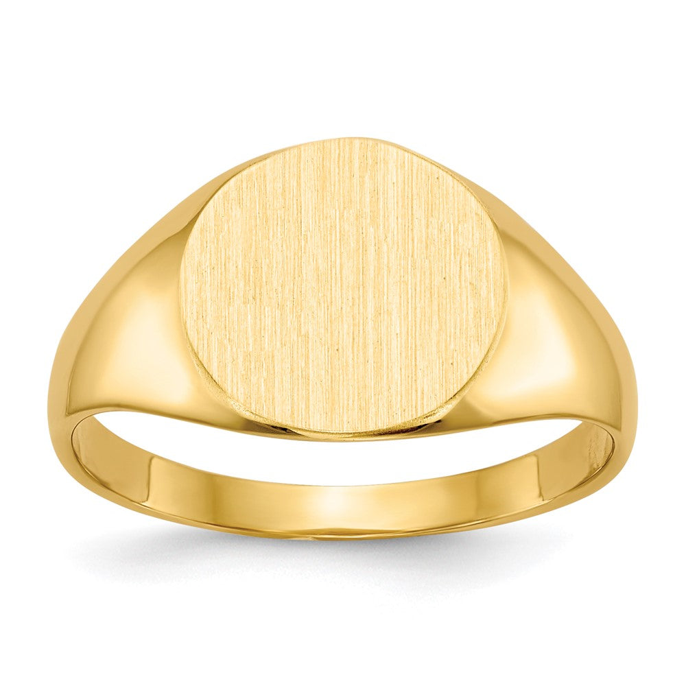 14K Gelbgold Siegelring mit geschlossener Fassung, 9,5 x 10,0 mm