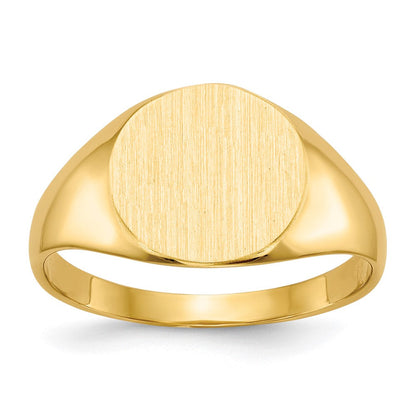 14K Gelbgold Siegelring mit geschlossener Fassung, 9,5 x 10,0 mm