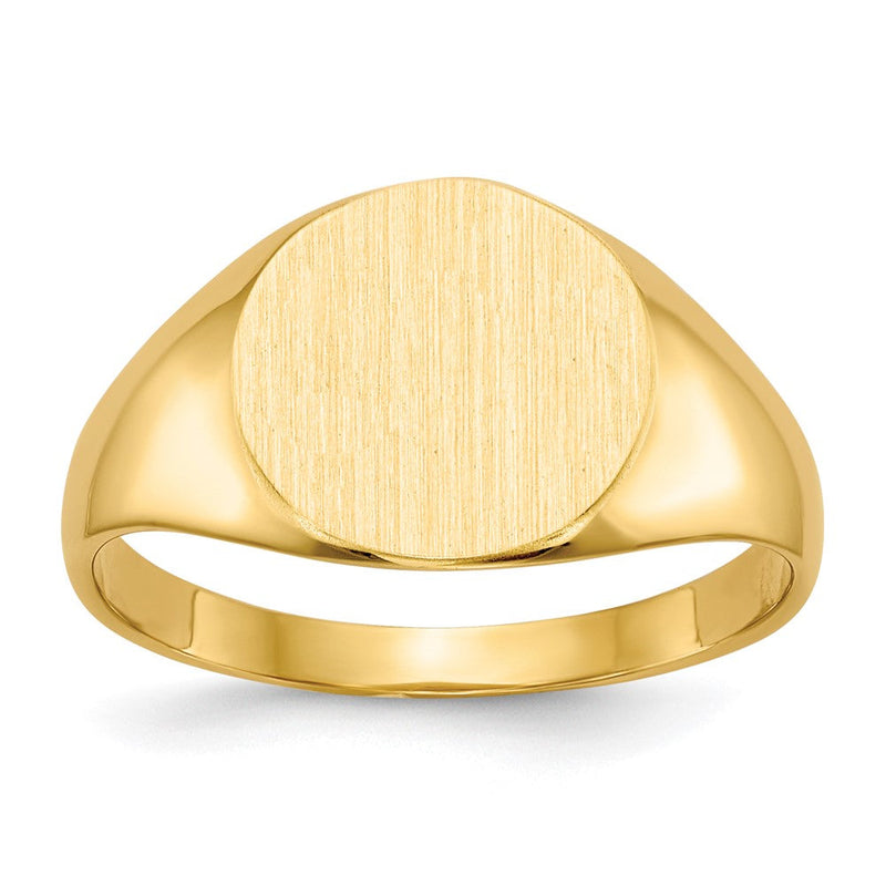 14K Gelbgold Siegelring mit geschlossener Fassung, 9,5 x 10,0 mm
