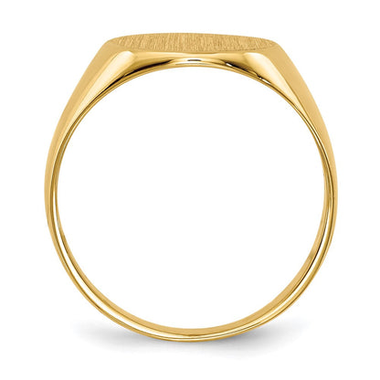 14K Gelbgold Siegelring mit geschlossener Rückseite, 10,5x11,0mm