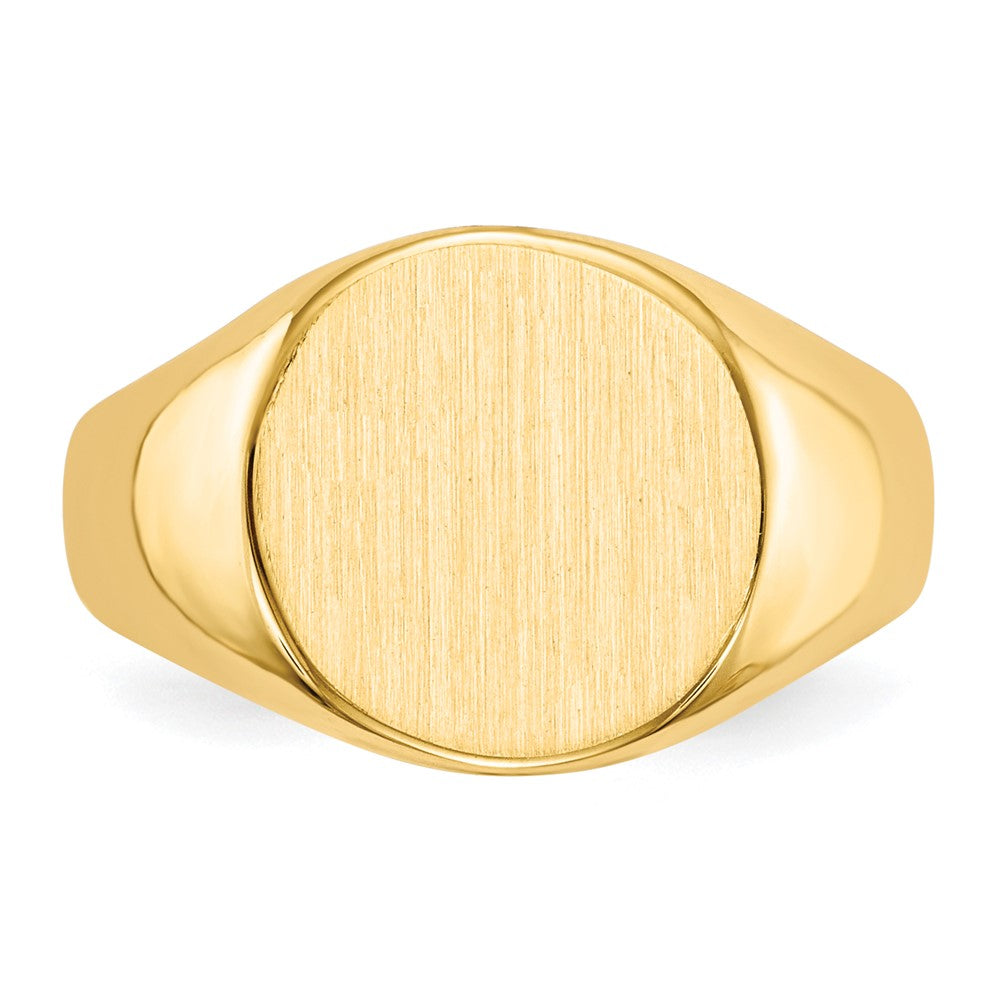 14K Gelbgold Siegelring mit geschlossener Rückseite, 10,5x11,0mm
