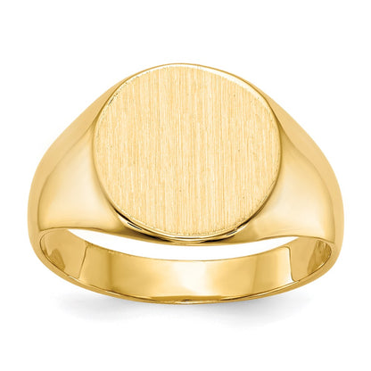14K Gelbgold Siegelring mit geschlossener Rückseite, 10,5x11,0mm