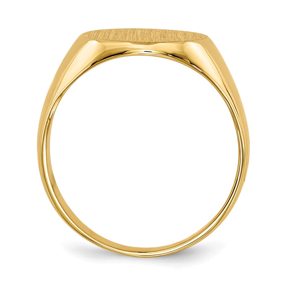 14K Gelbgold Siegelring mit geschlossener Fassung, 11,5 x 12,0 mm