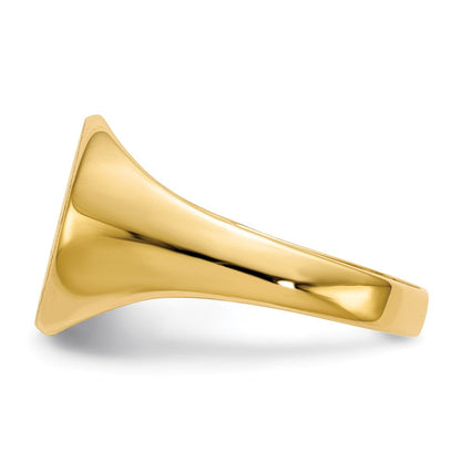 14K Gelbgold Siegelring mit geschlossener Fassung, 11,5 x 12,0 mm