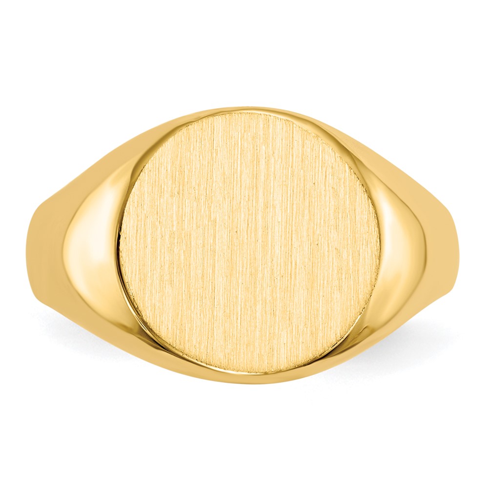 14K Gelbgold Siegelring mit geschlossener Fassung, 11,5 x 12,0 mm