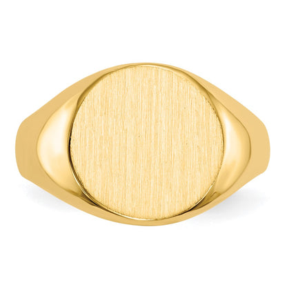 14K Gelbgold Siegelring mit geschlossener Fassung, 11,5 x 12,0 mm