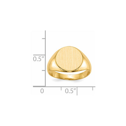 14K Gelbgold Siegelring mit geschlossener Fassung, 11,5 x 12,0 mm
