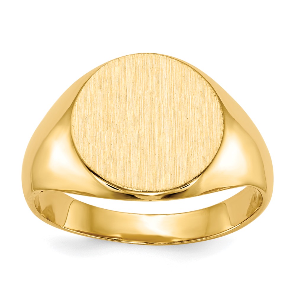14K Gelbgold Siegelring mit geschlossener Fassung, 11,5 x 12,0 mm