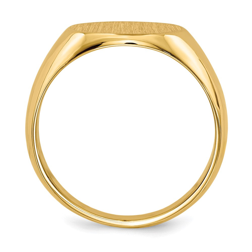 14K Gelbgold Herren-Siegelring mit geschlossener Fassung, 12,5x13,5 mm