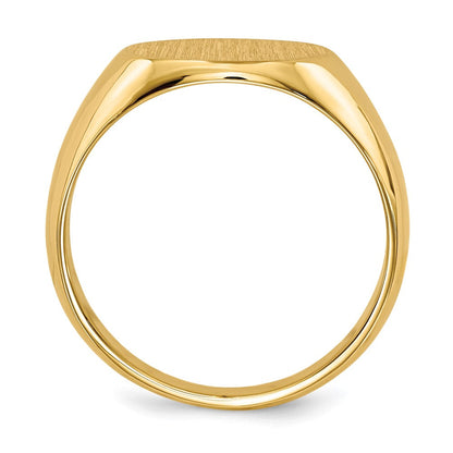 14K Gelbgold Herren-Siegelring mit geschlossener Fassung, 12,5x13,5 mm
