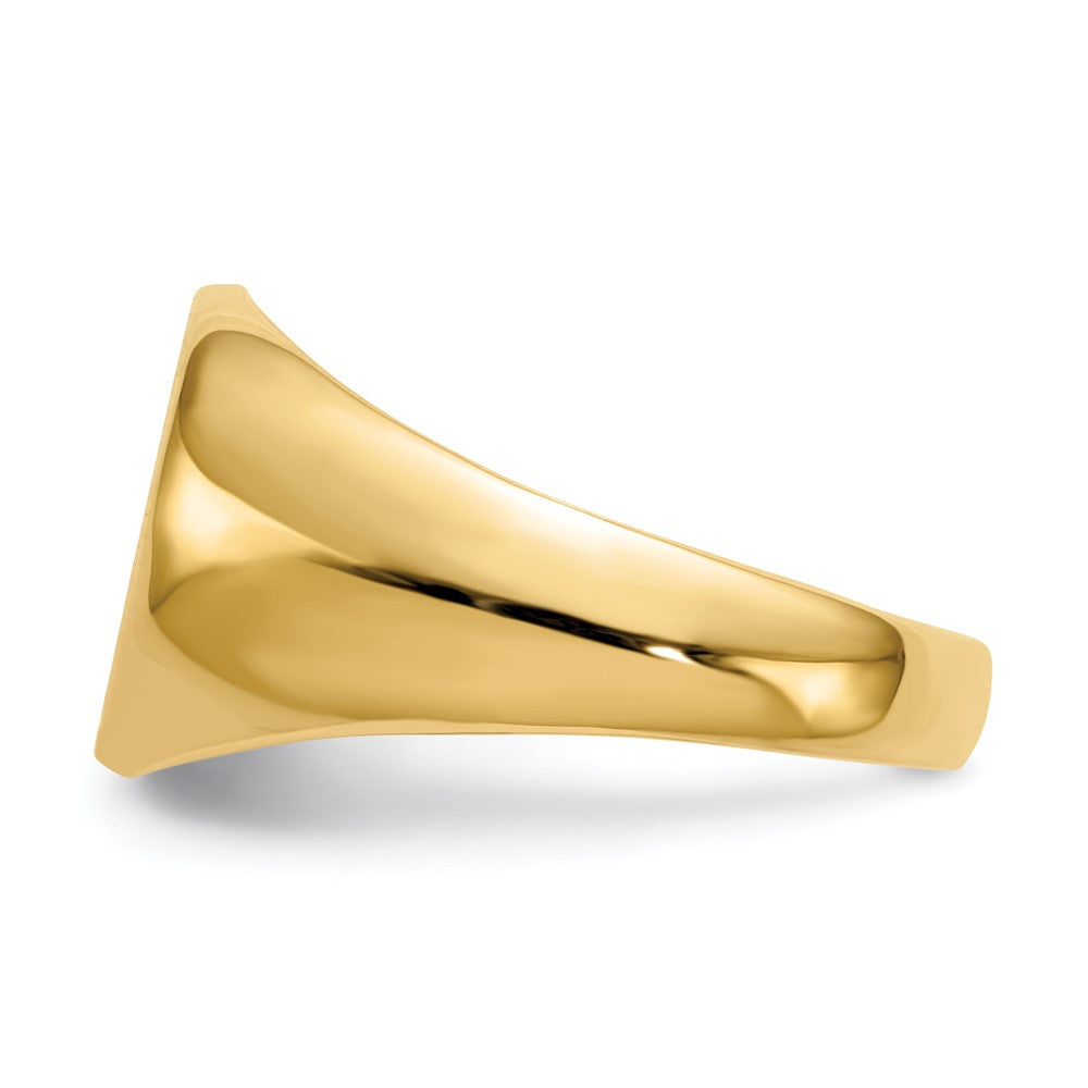 14K Gelbgold Herren-Siegelring mit geschlossener Fassung, 12,5x13,5 mm