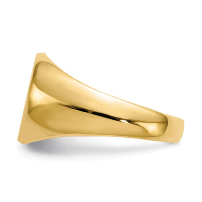 14K Gelbgold Herren-Siegelring mit geschlossener Fassung, 12,5x13,5 mm