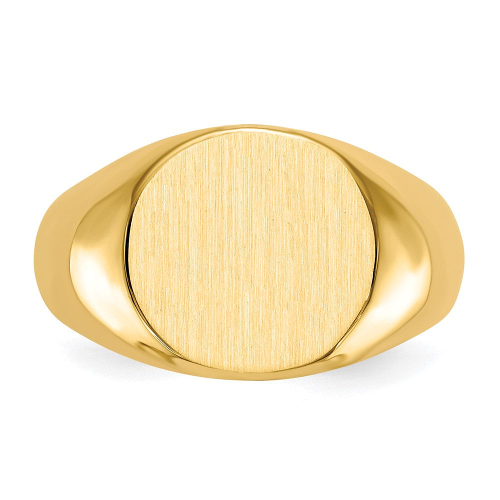 14K Gelbgold Herren-Siegelring mit geschlossener Fassung, 12,5x13,5 mm