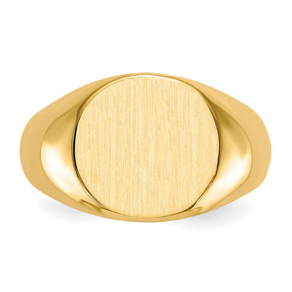 14K Gelbgold Herren-Siegelring mit geschlossener Fassung, 12,5x13,5 mm