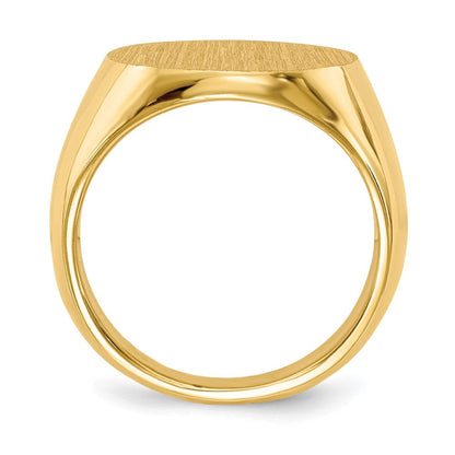 14K Gelbgold Siegelring mit geschlossener Rückseite, 15,0 x 15,5 mm
