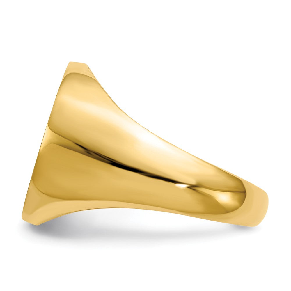 14K Gelbgold Siegelring mit geschlossener Rückseite, 15,0 x 15,5 mm