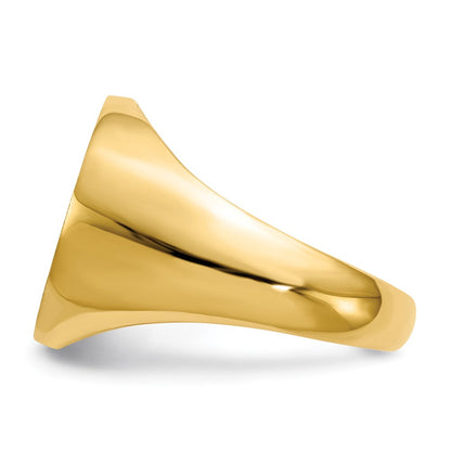 14K Gelbgold Siegelring mit geschlossener Rückseite, 15,0 x 15,5 mm