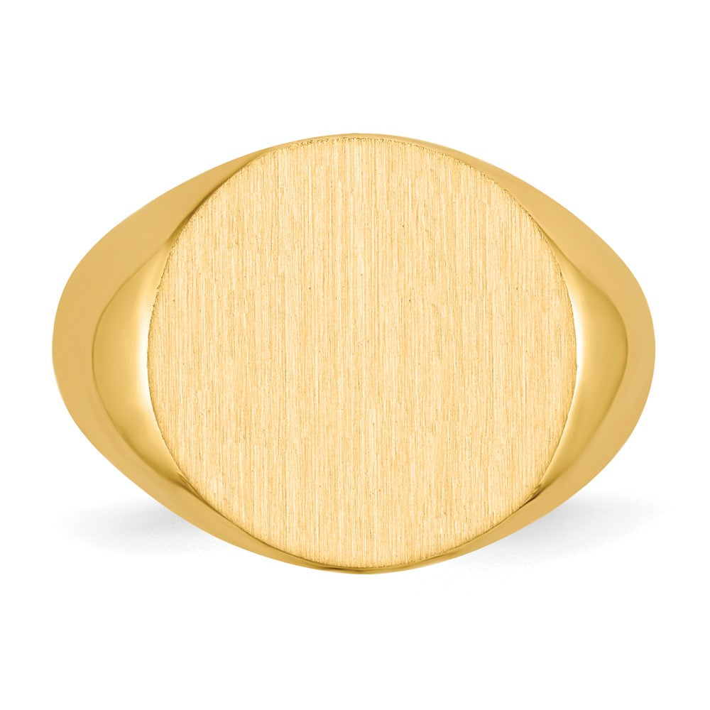 14K Gelbgold Siegelring mit geschlossener Rückseite, 15,0 x 15,5 mm