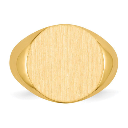14K Gelbgold Siegelring mit geschlossener Rückseite, 15,0 x 15,5 mm