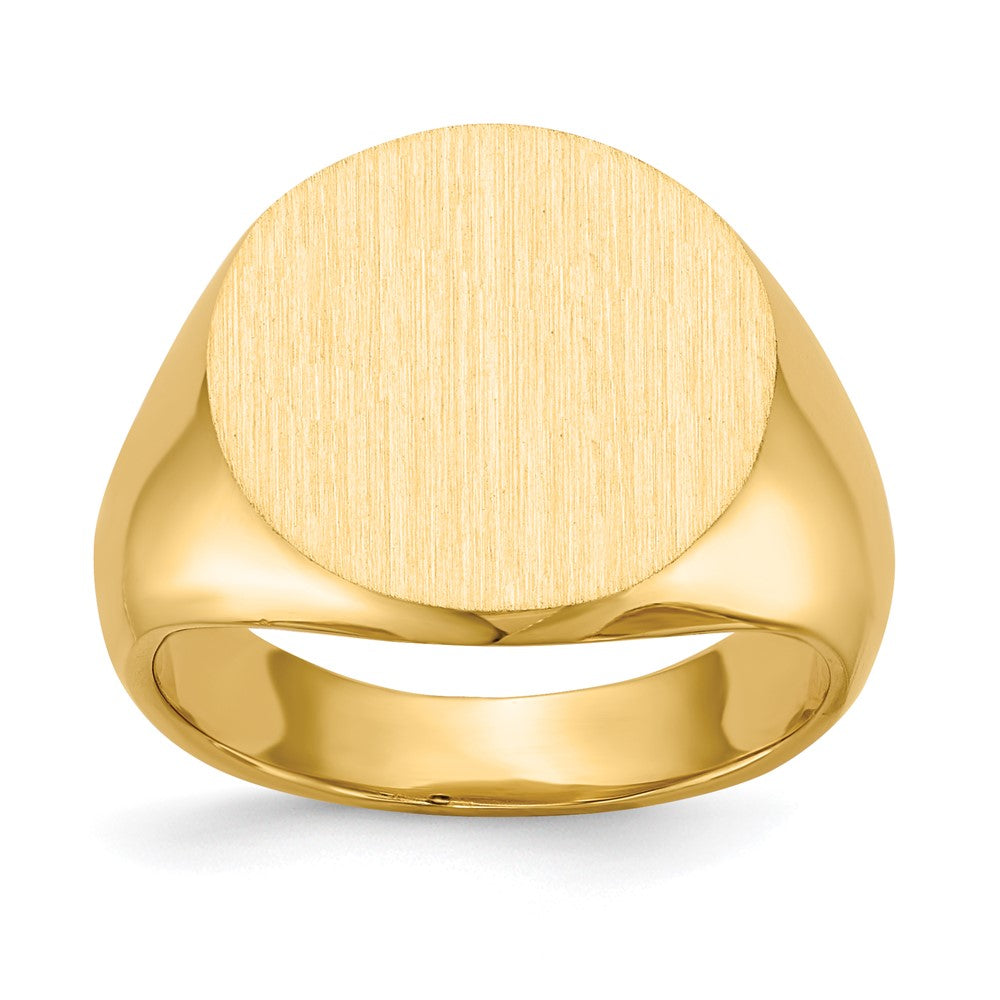 14K Gelbgold Siegelring mit geschlossener Rückseite, 15,0 x 15,5 mm