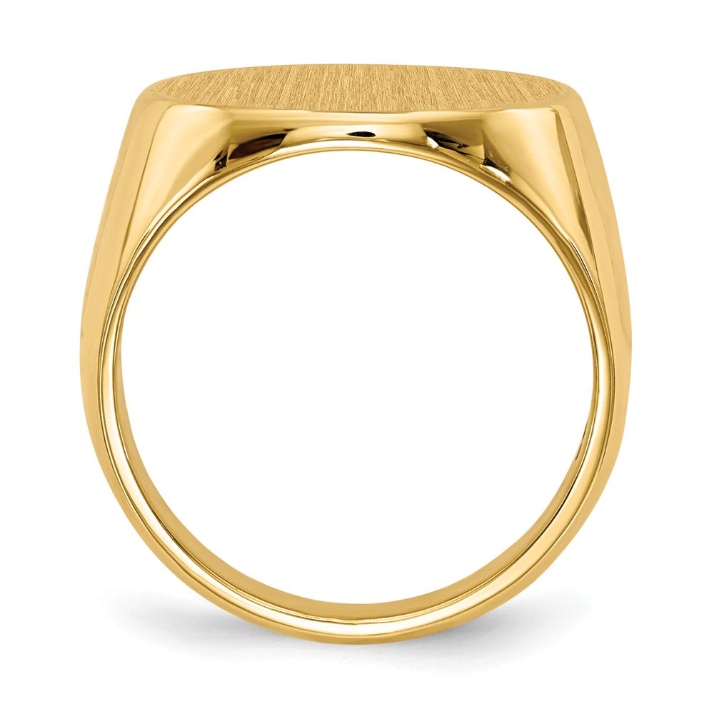 14K Gelbgold Herren-Siegelring 17,5x18,0mm mit geschlossener Fassung