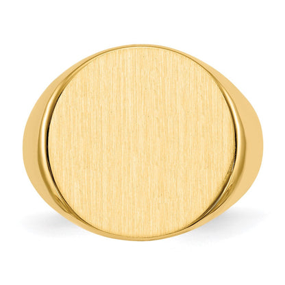 14K Gelbgold Herren-Siegelring 17,5x18,0mm mit geschlossener Fassung