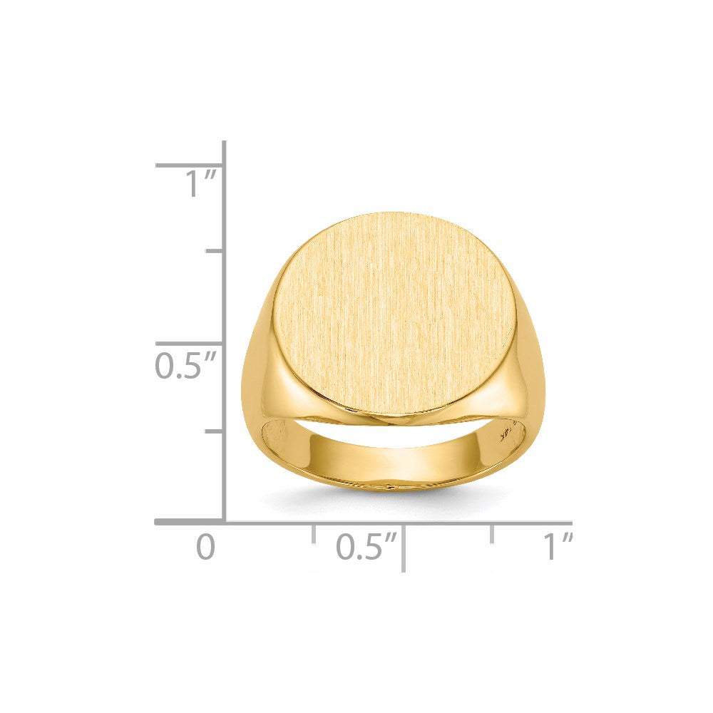 14K Gelbgold Herren-Siegelring 17,5x18,0mm mit geschlossener Fassung