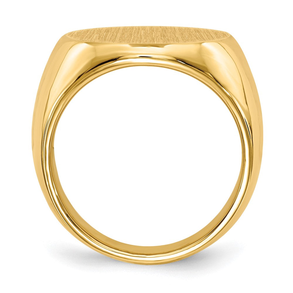 14K Gelbgold 15,0x15,0mm Herren-Siegelring mit geschlossener Rückseite