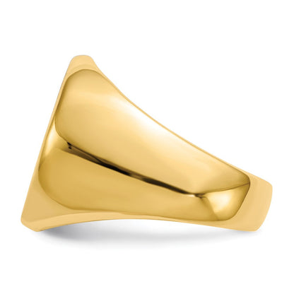 14K Gelbgold 15,0x15,0mm Herren-Siegelring mit geschlossener Rückseite