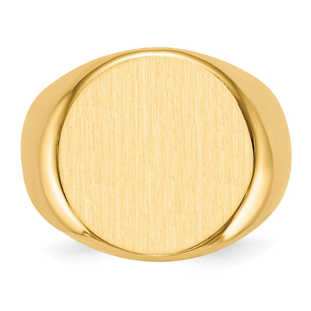 14K Gelbgold 15,0x15,0mm Herren-Siegelring mit geschlossener Rückseite