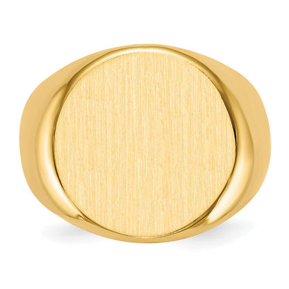 14K Gelbgold 15,0x15,0mm Herren-Siegelring mit geschlossener Rückseite