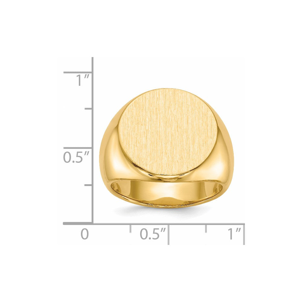 14K Gelbgold 15,0x15,0mm Herren-Siegelring mit geschlossener Rückseite