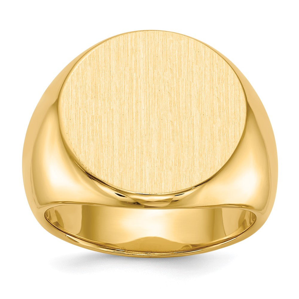14K Gelbgold 15,0x15,0mm Herren-Siegelring mit geschlossener Rückseite