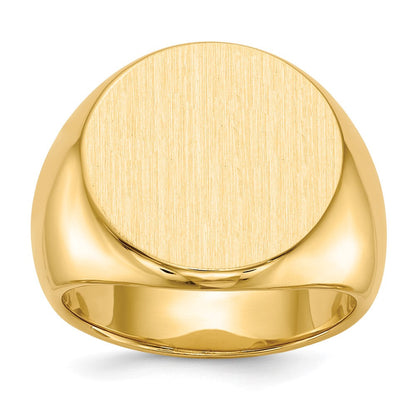 14K Gelbgold 15,0x15,0mm Herren-Siegelring mit geschlossener Rückseite