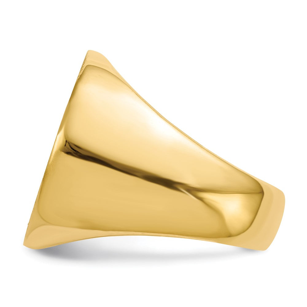 14K Gelbgold 21,0x21,5mm Herren-Siegelring mit geschlossener Rückseite