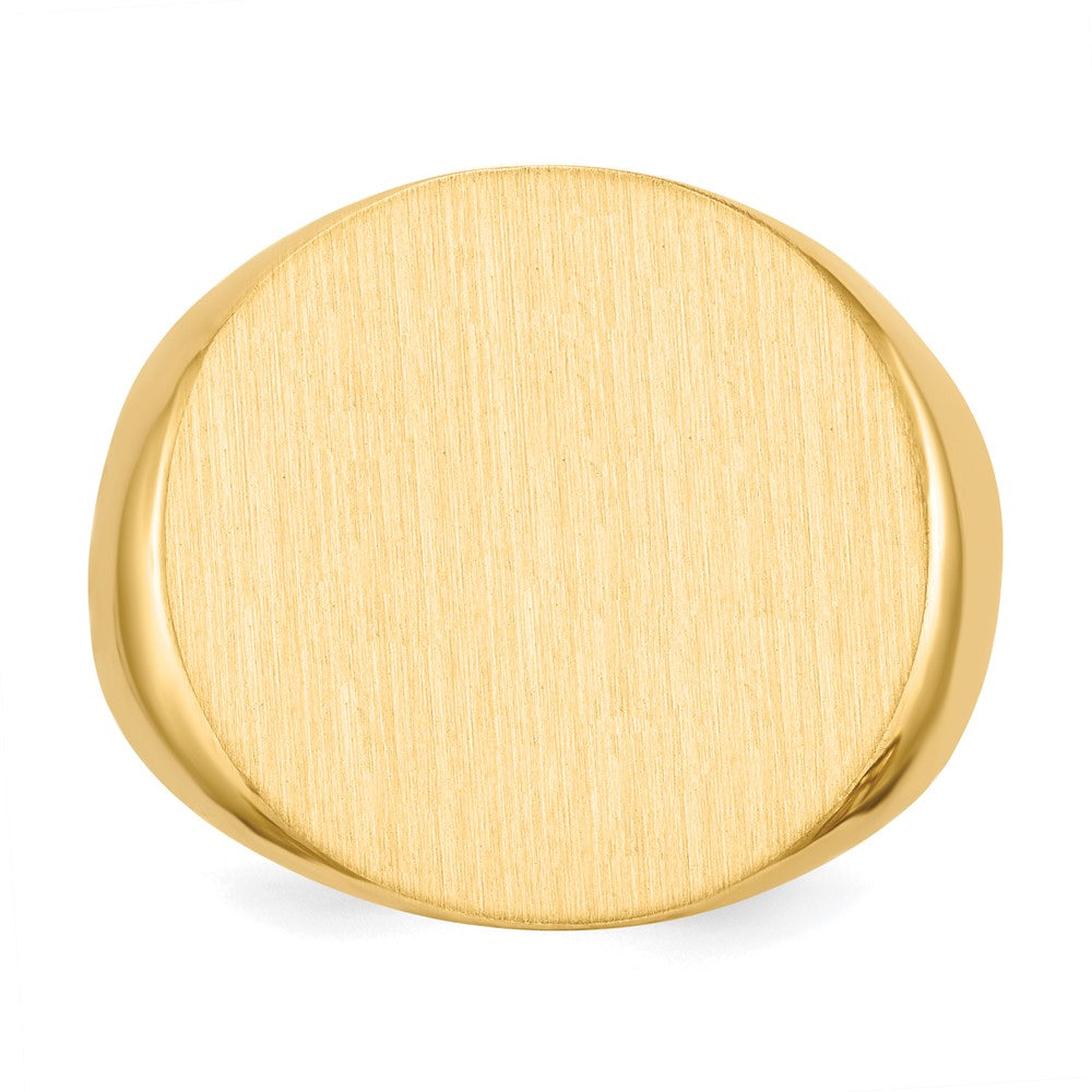 14K Gelbgold 21,0x21,5mm Herren-Siegelring mit geschlossener Rückseite