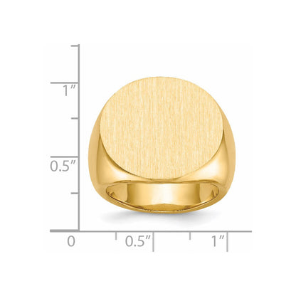14K Gelbgold 21,0x21,5mm Herren-Siegelring mit geschlossener Rückseite