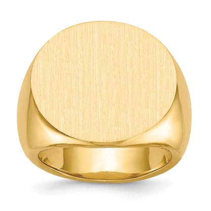 14K Gelbgold 21,0x21,5mm Herren-Siegelring mit geschlossener Rückseite