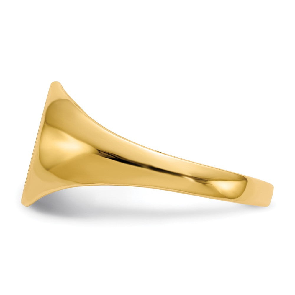 14K Gelbgold Siegelring, 9,5x10,0mm, offene Fassung