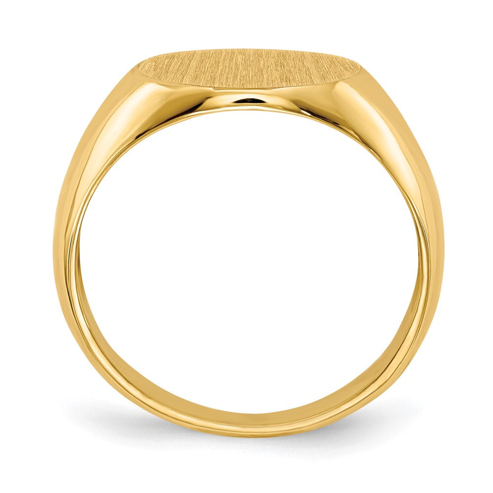 14K Gelbgold Herren-Siegelring mit offener Rückseite, 12,5 x 13,5 mm