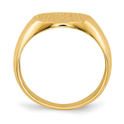14K Gelbgold Herren-Siegelring mit offener Rückseite, 12,5 x 13,5 mm