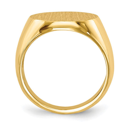 14K Gelbgold Siegelring mit offener Rückseite, 15,0 x 15,5 mm