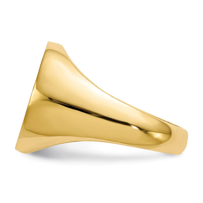 14K Gelbgold Siegelring mit offener Rückseite, 15,0 x 15,5 mm