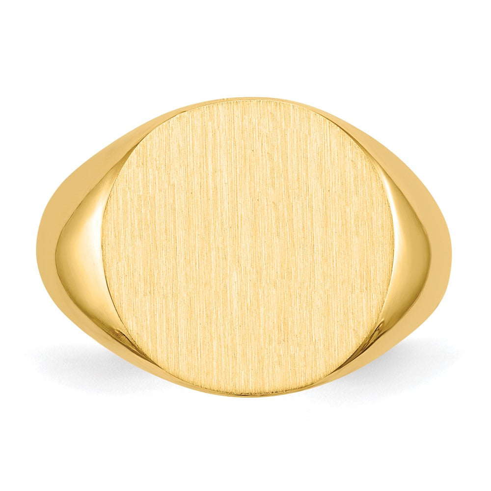 14K Gelbgold Siegelring mit offener Rückseite, 15,0 x 15,5 mm