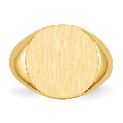 14K Gelbgold Siegelring mit offener Rückseite, 15,0 x 15,5 mm