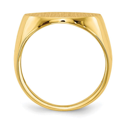 14K Gelbgold 17,5x18,0mm Herren-Siegelring mit offener Rückseite