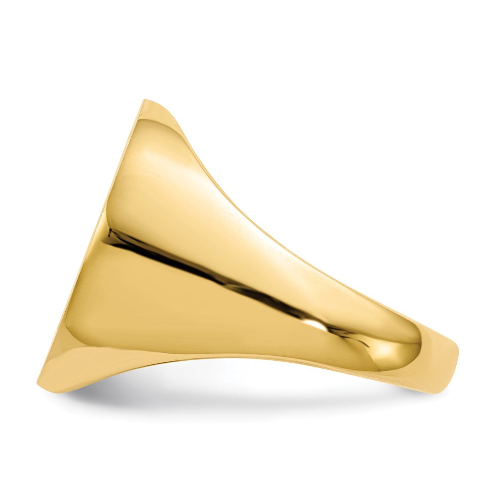 14K Gelbgold 17,5x18,0mm Herren-Siegelring mit offener Rückseite