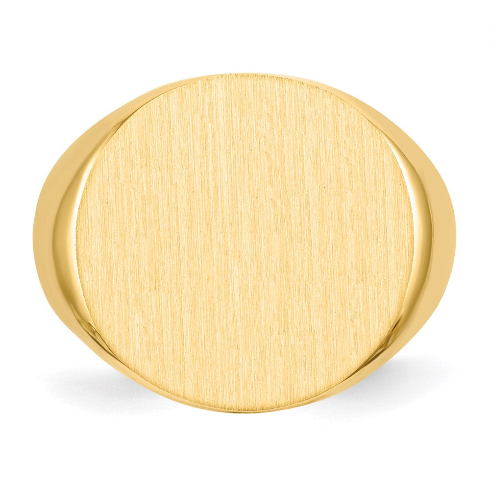 14K Gelbgold 17,5x18,0mm Herren-Siegelring mit offener Rückseite