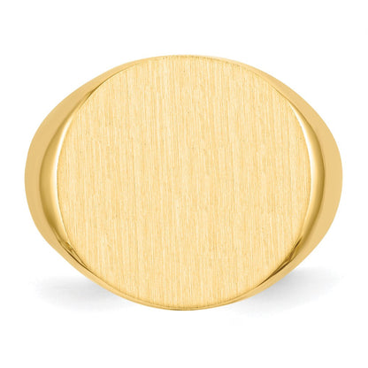 14K Gelbgold 17,5x18,0mm Herren-Siegelring mit offener Rückseite