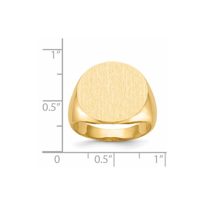 14K Gelbgold 17,5x18,0mm Herren-Siegelring mit offener Rückseite